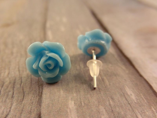 Cabochon Blumen Ohrstecker Blüte Rose